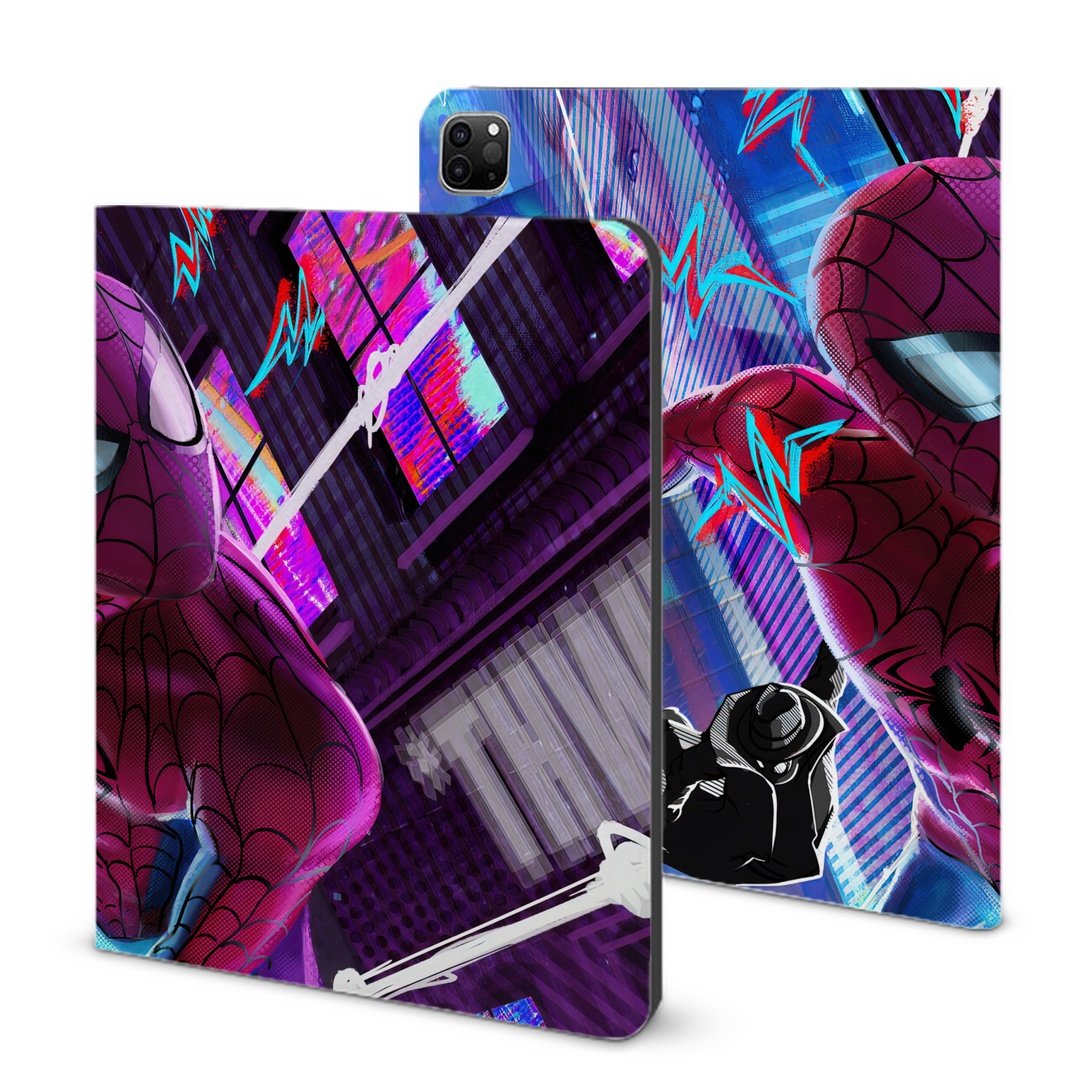 （画像用） Spider Man スパイダーマン IPad ケース ブック型 PUレザー TPU 耐衝撃 軽量 薄型 ペン収納なし 全面保護 IPad 各モデル対応